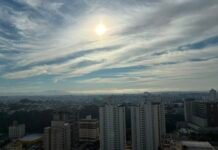Guarulhos registra sol entre nuvens e frio no início do dia