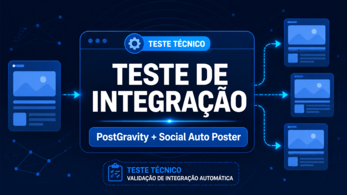Arte identificada como teste de integração entre PostGravity e Social Auto Poster