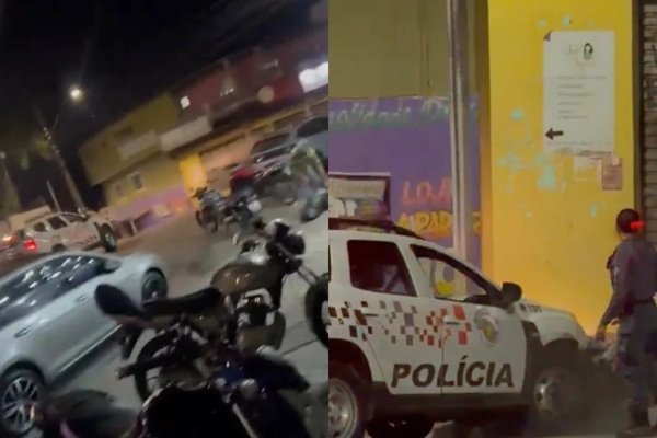 Vídeo expõe versões distintas após colisão com viatura Motociclista é atropelado por viatura da PM (Foto-Reprodução)